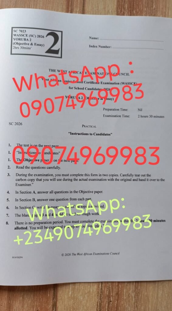 Free 2026 WAEC May/June Igbo, Hausa & Yoruba Questions and Answers